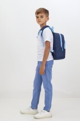 Ayı Figürlü Lacivert Anaokulu Kreş Çantası 4 Bölmeli Erkek Kız Çocuk Sırt Çantası - Probag (1)