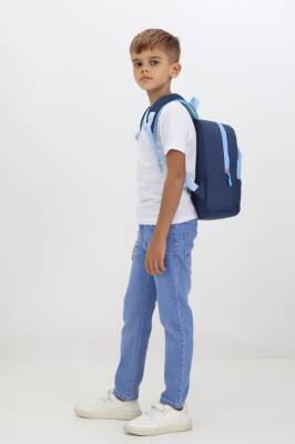 Ayı Figürlü Lacivert Anaokulu Kreş Çantası 4 Bölmeli Erkek Kız Çocuk Sırt Çantası - 2