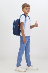 Ayı Figürlü Lacivert Anaokulu Kreş Çantası 4 Bölmeli Erkek Kız Çocuk Sırt Çantası - 3