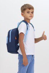 Ayı Figürlü Lacivert Anaokulu Kreş Çantası 4 Bölmeli Erkek Kız Çocuk Sırt Çantası - 4