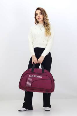 Bordo Spor ve Seyahat Çantası – Ayakkabı Bölmeli, Su Geçirmez, Omuz Askılı Antrenman Çantası - 2