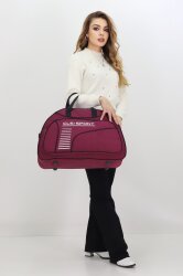 Bordo Spor ve Seyahat Çantası – Ayakkabı Bölmeli, Su Geçirmez, Omuz Askılı Antrenman Çantası - 3