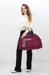 Bordo Spor ve Seyahat Çantası – Ayakkabı Bölmeli, Su Geçirmez, Omuz Askılı Antrenman Çantası - 4