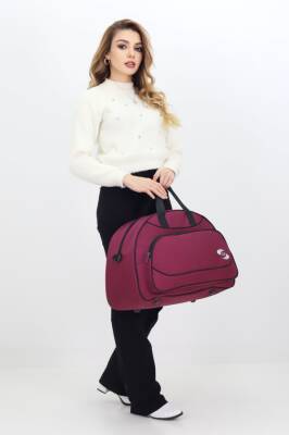 Bordo Spor ve Seyahat Çantası – Ayakkabı Bölmeli, Su Geçirmez, Omuz Askılı Antrenman Çantası - 3