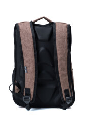 Çok Gözlü Ergonomik Sırt Çantası Su İtici Unisex Okul, Günlük ve Seyahat Çantası Kahverengi - Probag (1)