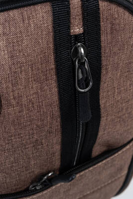 Çok Gözlü Ergonomik Sırt Çantası Su İtici Unisex Okul, Günlük ve Seyahat Çantası Kahverengi - 7