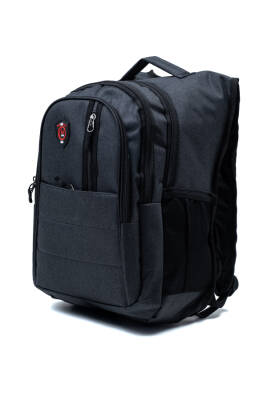 Çok Gözlü Ergonomik Sırt Çantası Su İtici Unisex Okul, Günlük ve Seyahat Çantası Siyah - 1