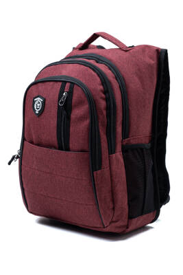 Çok Gözlü Ergonomik Sırt Çantası Su İtici Unisex Okul, Günlük ve Seyahat Çantası Kırmızı - 1