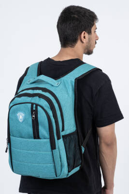 Çok Gözlü Ergonomik Sırt Çantası Su İtici Unisex Okul, Günlük ve Seyahat Çantası Yeşil - 4