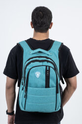 Çok Gözlü Ergonomik Sırt Çantası Su İtici Unisex Okul, Günlük ve Seyahat Çantası Yeşil - 5