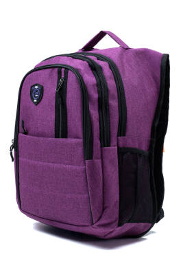 Çok Gözlü Ergonomik Sırt Çantası Su İtici Unisex Okul, Günlük ve Seyahat Çantası Mor - 1