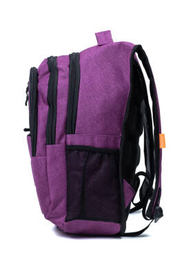 Çok Gözlü Ergonomik Sırt Çantası Su İtici Unisex Okul, Günlük ve Seyahat Çantası Mor - 2