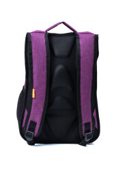 Çok Gözlü Ergonomik Sırt Çantası Su İtici Unisex Okul, Günlük ve Seyahat Çantası Mor - 3