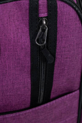 Çok Gözlü Ergonomik Sırt Çantası Su İtici Unisex Okul, Günlük ve Seyahat Çantası Mor - 7