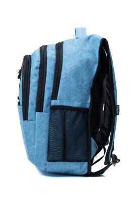 Çok Gözlü Ergonomik Sırt Çantası Su İtici Unisex Okul, Günlük ve Seyahat Çantası Mavi - 2