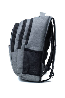 Çok Gözlü Ergonomik Sırt Çantası Su İtici Unisex Okul, Günlük ve Seyahat Çantası Gri - 3