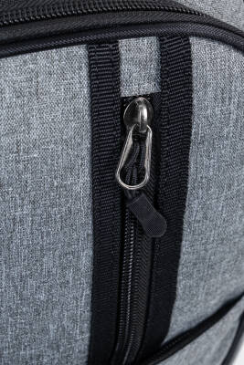 Çok Gözlü Ergonomik Sırt Çantası Su İtici Unisex Okul, Günlük ve Seyahat Çantası Gri - 7