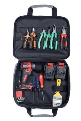 Elektronikçi Takım Çantası Çok Gözlü, Su Geçirmez, Dayanıklı Omuz Askılı Alet Çantası - 6