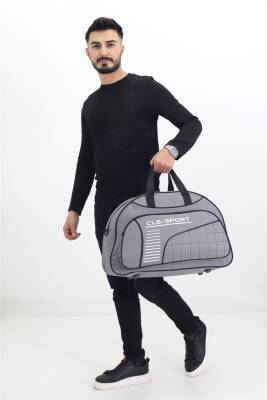 Gri Spor ve Seyahat Çantası – Ayakkabı Bölmeli, Su Geçirmez, Omuz Askılı Antrenman Çantası - 1
