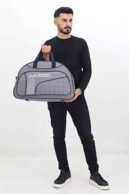 Gri Spor ve Seyahat Çantası – Ayakkabı Bölmeli, Su Geçirmez, Omuz Askılı Antrenman Çantası - 2