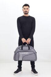 Gri Spor ve Seyahat Çantası – Ayakkabı Bölmeli, Su Geçirmez, Omuz Askılı Antrenman Çantası - 3