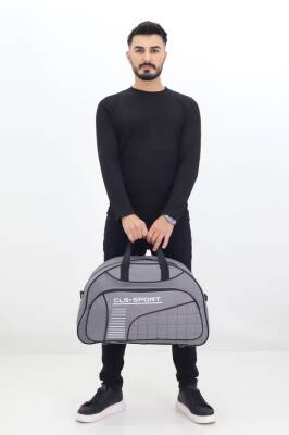 Gri Spor ve Seyahat Çantası – Ayakkabı Bölmeli, Su Geçirmez, Omuz Askılı Antrenman Çantası - 3