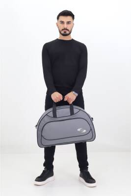 Gri Spor ve Seyahat Çantası – Ayakkabı Bölmeli, Su Geçirmez, Omuz Askılı Antrenman Çantası - 1