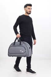 Gri Spor ve Seyahat Çantası – Ayakkabı Bölmeli, Su Geçirmez, Omuz Askılı Antrenman Çantası - Probag (1)