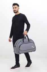 Gri Spor ve Seyahat Çantası – Ayakkabı Bölmeli, Su Geçirmez, Omuz Askılı Antrenman Çantası - 3