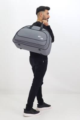 Gri Spor ve Seyahat Çantası – Ayakkabı Bölmeli, Su Geçirmez, Omuz Askılı Antrenman Çantası - 4