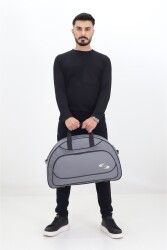 Gri Spor ve Seyahat Çantası – Ayakkabı Bölmeli, Su Geçirmez, Omuz Askılı Antrenman Çantası - 