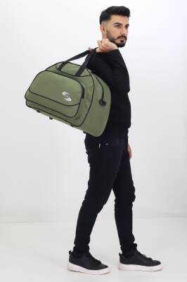 Haki Spor ve Seyahat Çantası – Ayakkabı Bölmeli, Su Geçirmez, Omuz Askılı Antrenman Çantası - 2