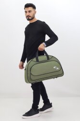 Haki Spor ve Seyahat Çantası – Ayakkabı Bölmeli, Su Geçirmez, Omuz Askılı Antrenman Çantası - 4