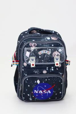 NASA 3'lü Çanta Sırt Çantası Beslenme Çantası Kalemlik Çocuk İlkokul Çantası Peluş Oyuncak Hediyeli - 4