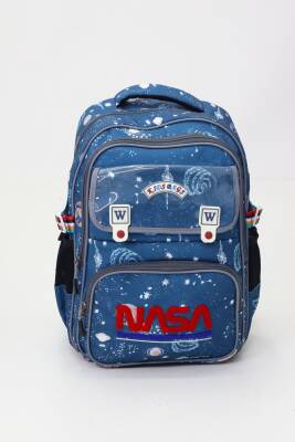3'lü Çocuk Okul Seti NASA Temalı Sırt Çantası Beslenme Çantası Kalemlik Peluş Hediyeli İlkokul Seti - 3