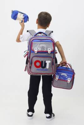 Out and Explore 3'lü Çanta Seti Sırt Çantası Beslenme Çantası Kalemlik İlkokul Peluş Oyuncak Hediye - 5