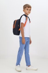 Kaplan Figürlü Siyah Anaokulu Kreş Çantası 4 Bölmeli Erkek Çocuk Sırt Çantası - Probag (1)