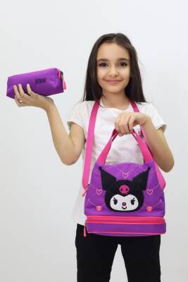 Kuromi Tasarımlı Kız Çocuk 3’lü Okul Çanta Seti Sırt Çantası Termal Beslenme Çantası Kalemlik - 4