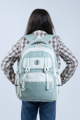 Yeşil Okul Çantası 4 Bölmeli Ortopedik Sırt Destekli Su Geçirmez İlkokul Ortaokul Sırt Çantası - 7