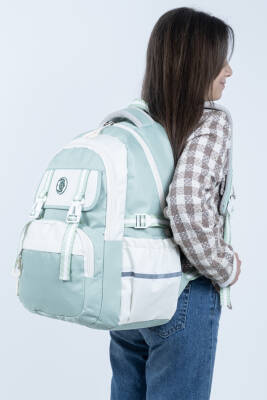 Yeşil Okul Çantası 4 Bölmeli Ortopedik Sırt Destekli Su Geçirmez İlkokul Ortaokul Sırt Çantası - 8