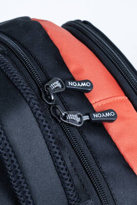 Siyah Turuncu Okul Çantası 4 Bölmeli Ortopedik Sırt Destekli Su Geçirmez İlkokul Ortaokul Sırt Çanta - 5