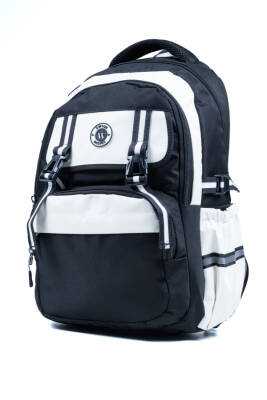 Siyah Beyaz Okul Çantası 4 Bölmeli Ortopedik Sırt Destekli Su Geçirmez İlkokul Ortaokul Sırt Çantası - 1