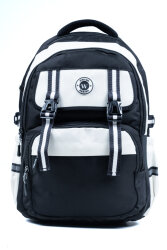 Siyah Beyaz Okul Çantası 4 Bölmeli Ortopedik Sırt Destekli Su Geçirmez İlkokul Ortaokul Sırt Çantası - Probag (1)