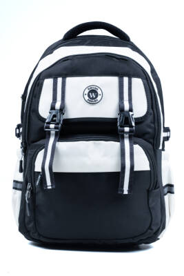 Siyah Beyaz Okul Çantası 4 Bölmeli Ortopedik Sırt Destekli Su Geçirmez İlkokul Ortaokul Sırt Çantası - 2