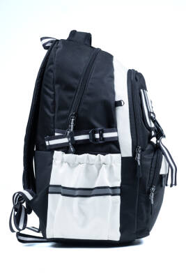 Siyah Beyaz Okul Çantası 4 Bölmeli Ortopedik Sırt Destekli Su Geçirmez İlkokul Ortaokul Sırt Çantası - 3