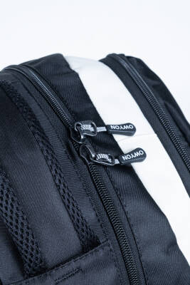 Siyah Beyaz Okul Çantası 4 Bölmeli Ortopedik Sırt Destekli Su Geçirmez İlkokul Ortaokul Sırt Çantası - 5