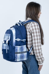 Mavi Okul Çantası 4 Bölmeli Ortopedik Sırt Destekli Su Geçirmez İlkokul Ortaokul Sırt Çantası - 8