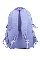 Lila Kareli Okul Çantası 4 Bölmeli Ortopedik Sırt Destekli Su Geçirmez İlkokul Ortaokul Sırt Çantası - 4