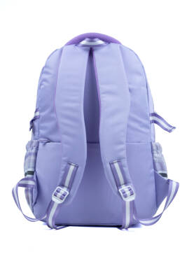 Lila Kareli Okul Çantası 4 Bölmeli Ortopedik Sırt Destekli Su Geçirmez İlkokul Ortaokul Sırt Çantası - 4