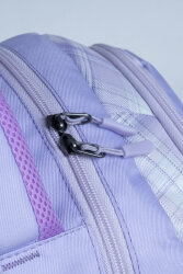 Lila Kareli Okul Çantası 4 Bölmeli Ortopedik Sırt Destekli Su Geçirmez İlkokul Ortaokul Sırt Çantası - 5